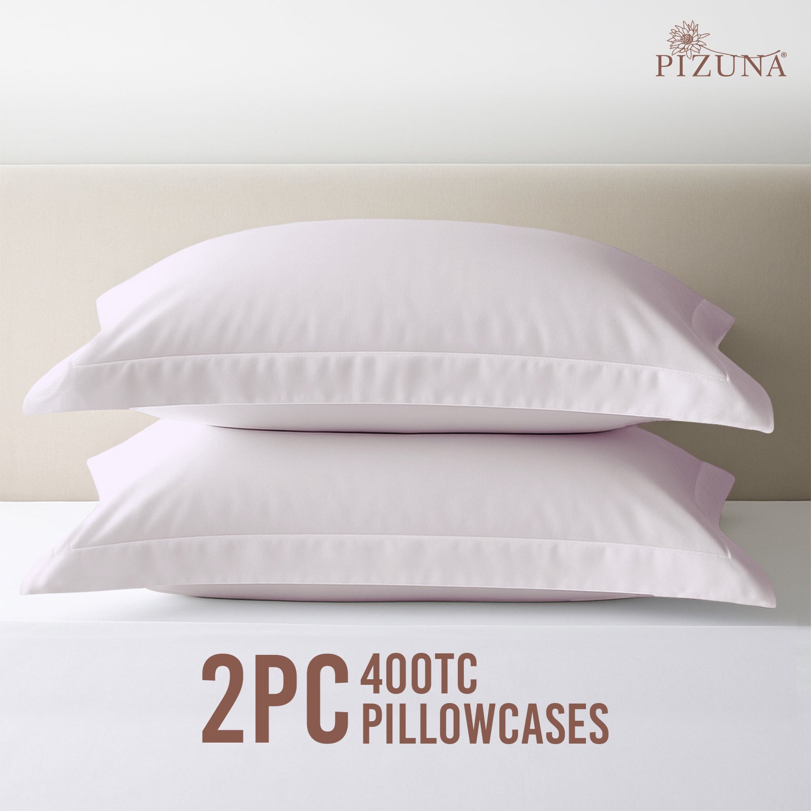 Pizuna 400 Thread Count 100% Natural Cotton Pillow Covers