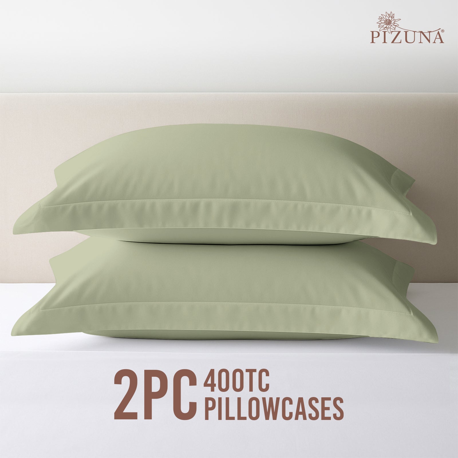 Pizuna 400 Thread Count 100% Natural Cotton Pillow Covers