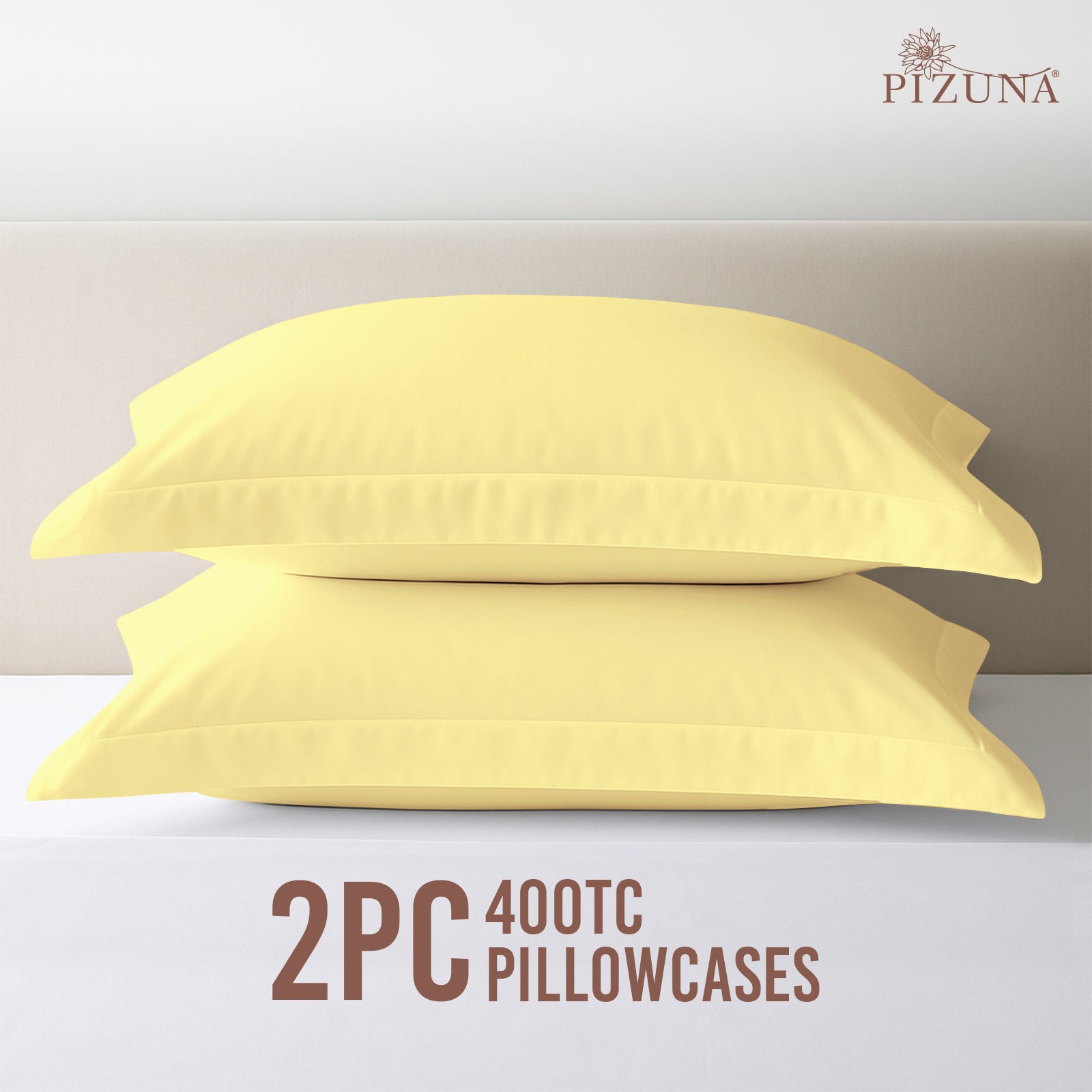 Pizuna 400 Thread Count 100% Natural Cotton Pillow Covers
