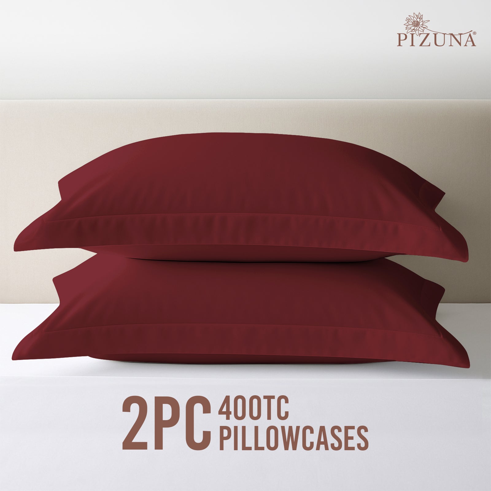 Pizuna 400 Thread Count 100% Natural Cotton Pillow Covers