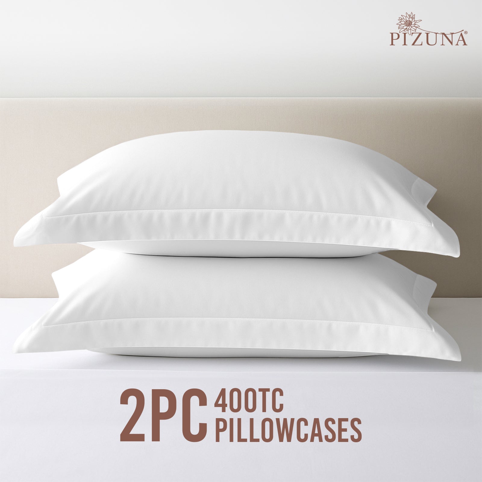 Pizuna 400 Thread Count 100% Natural Cotton Pillow Covers