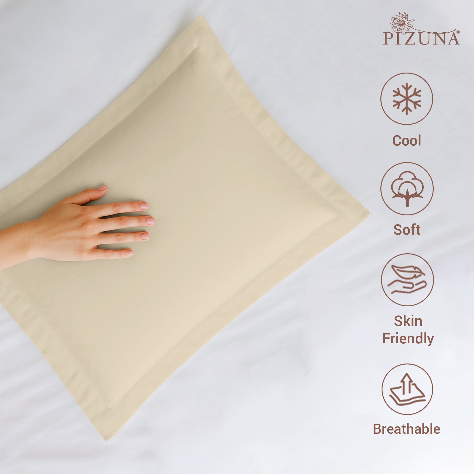 Pizuna 400 Thread Count 100% Natural Cotton Pillow Covers