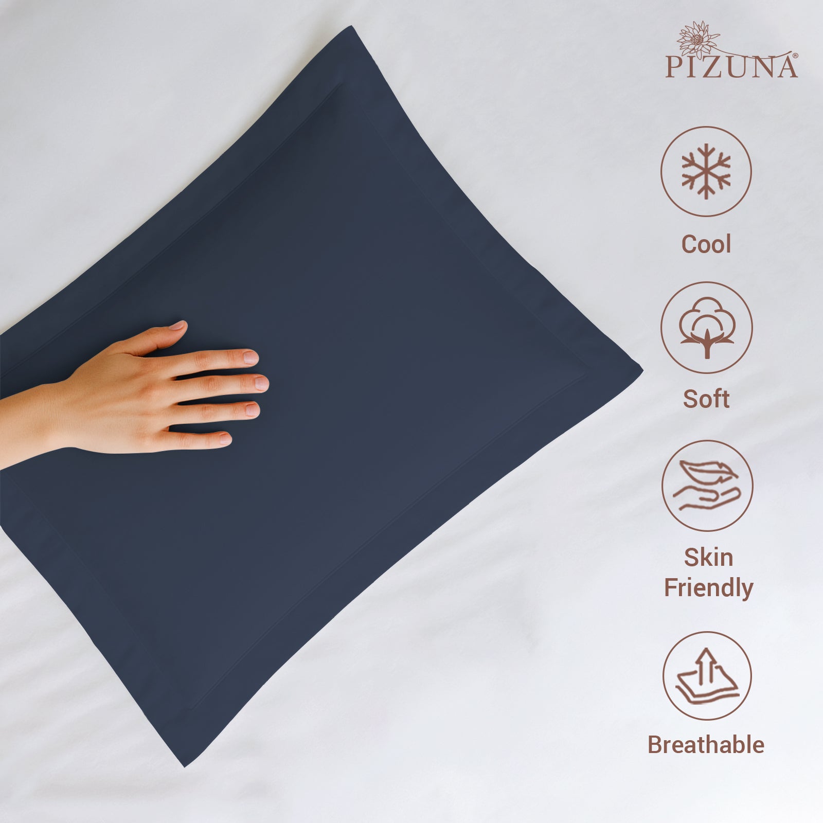 Pizuna 400 Thread Count 100% Natural Cotton Pillow Covers