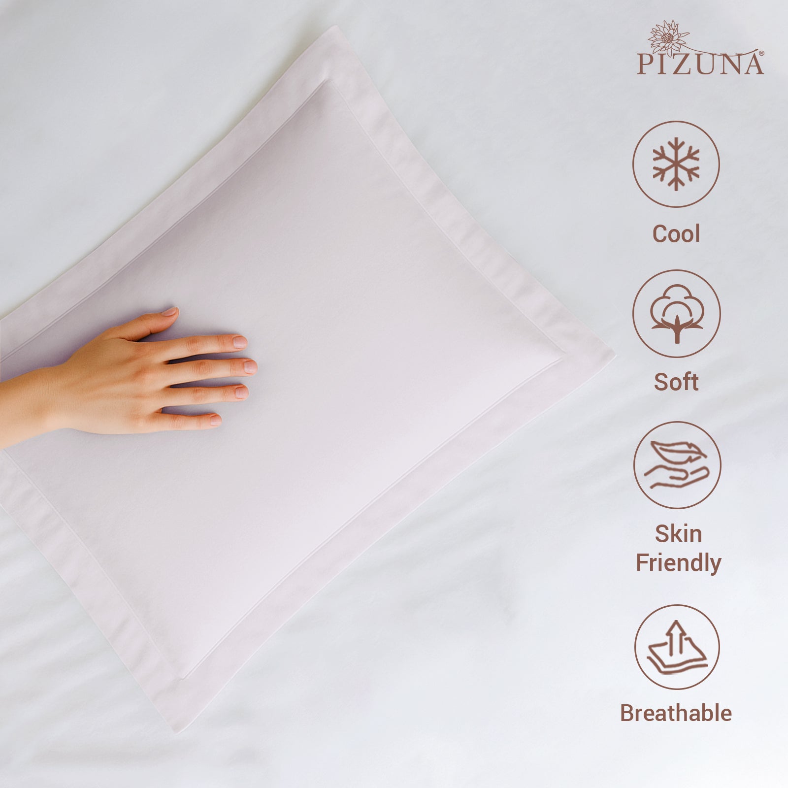 Pizuna 400 Thread Count 100% Natural Cotton Pillow Covers