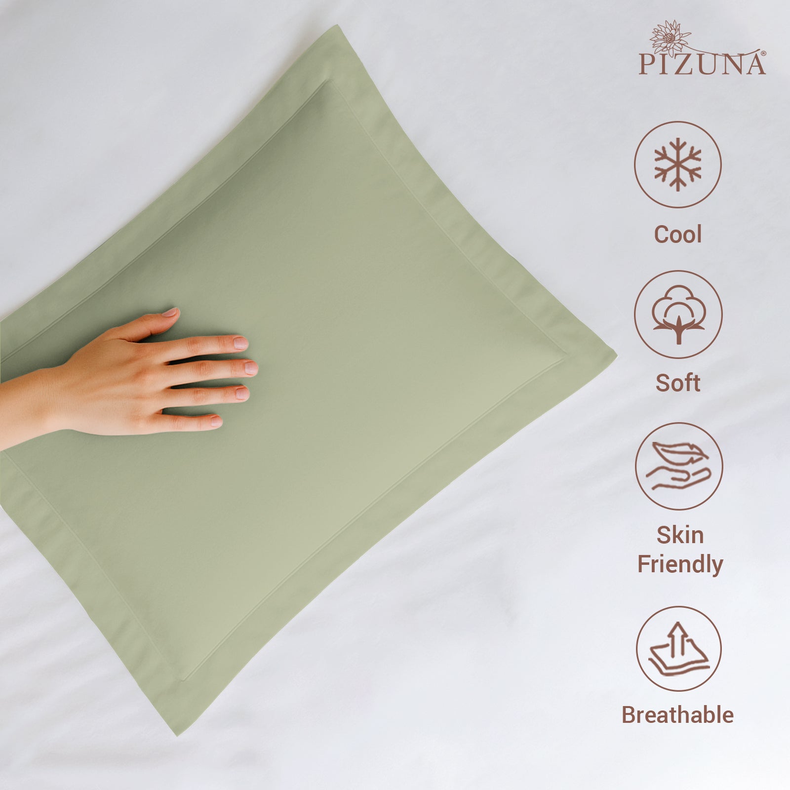 Pizuna 400 Thread Count 100% Natural Cotton Pillow Covers