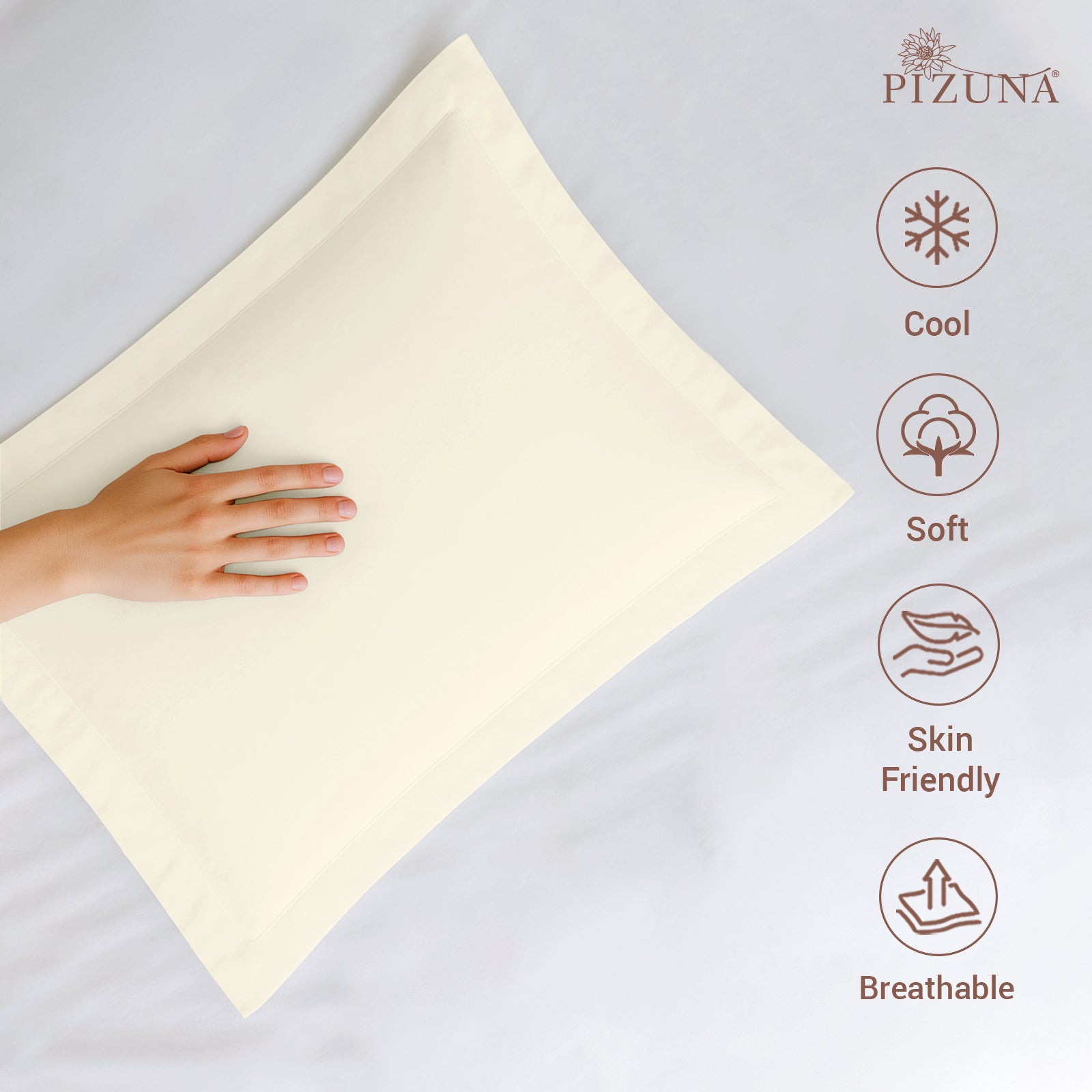 Pizuna 400 Thread Count 100% Natural Cotton Pillow Covers