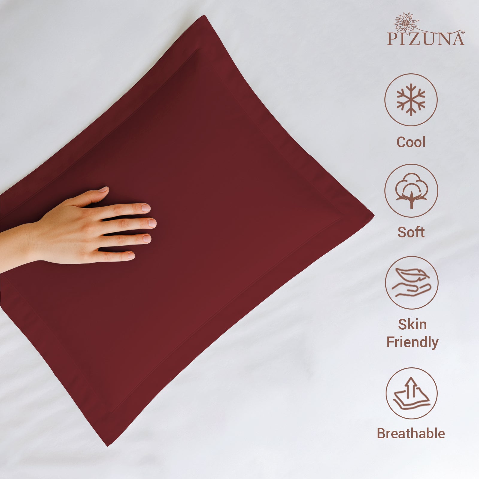 Pizuna 400 Thread Count 100% Natural Cotton Pillow Covers