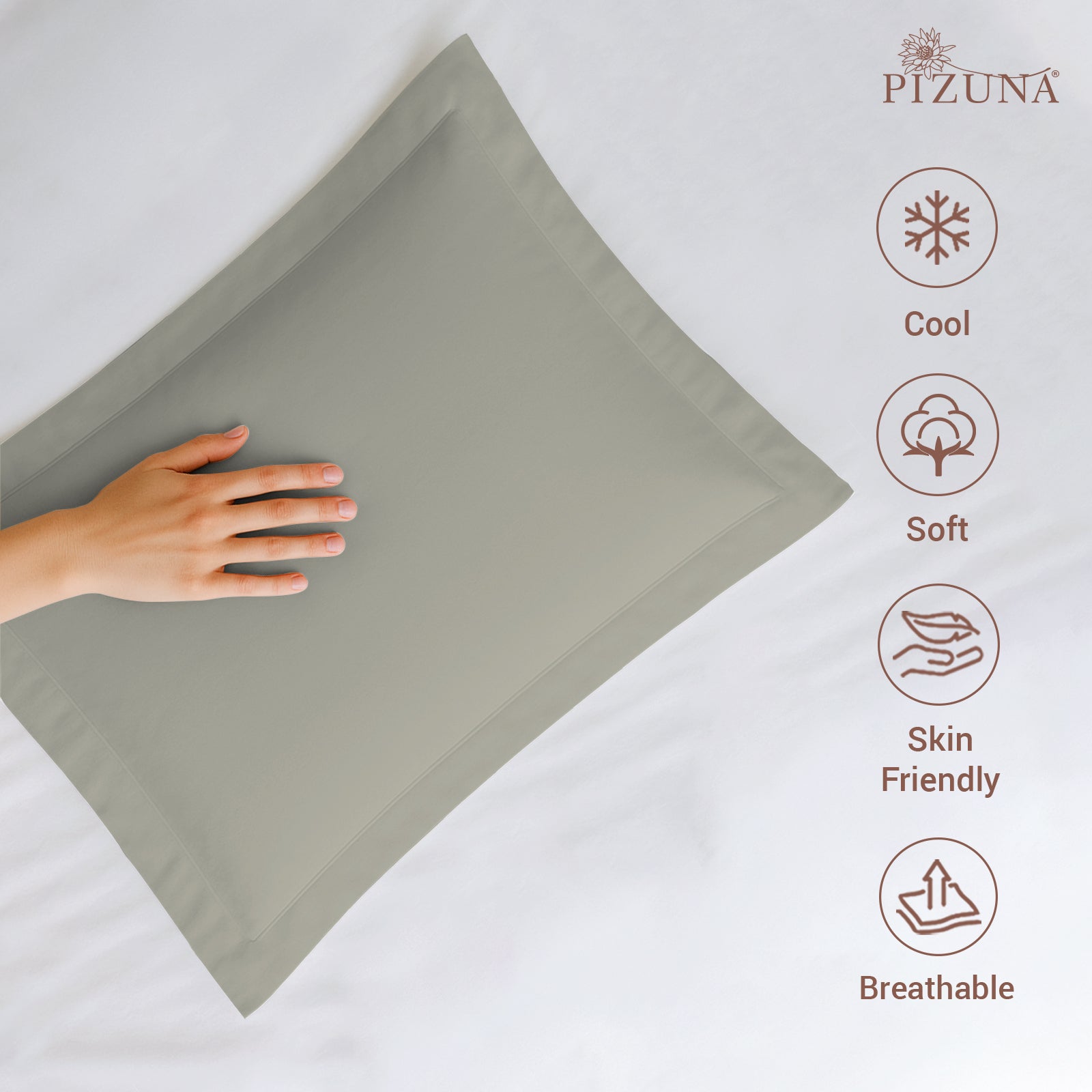 Pizuna 400 Thread Count 100% Natural Cotton Pillow Covers