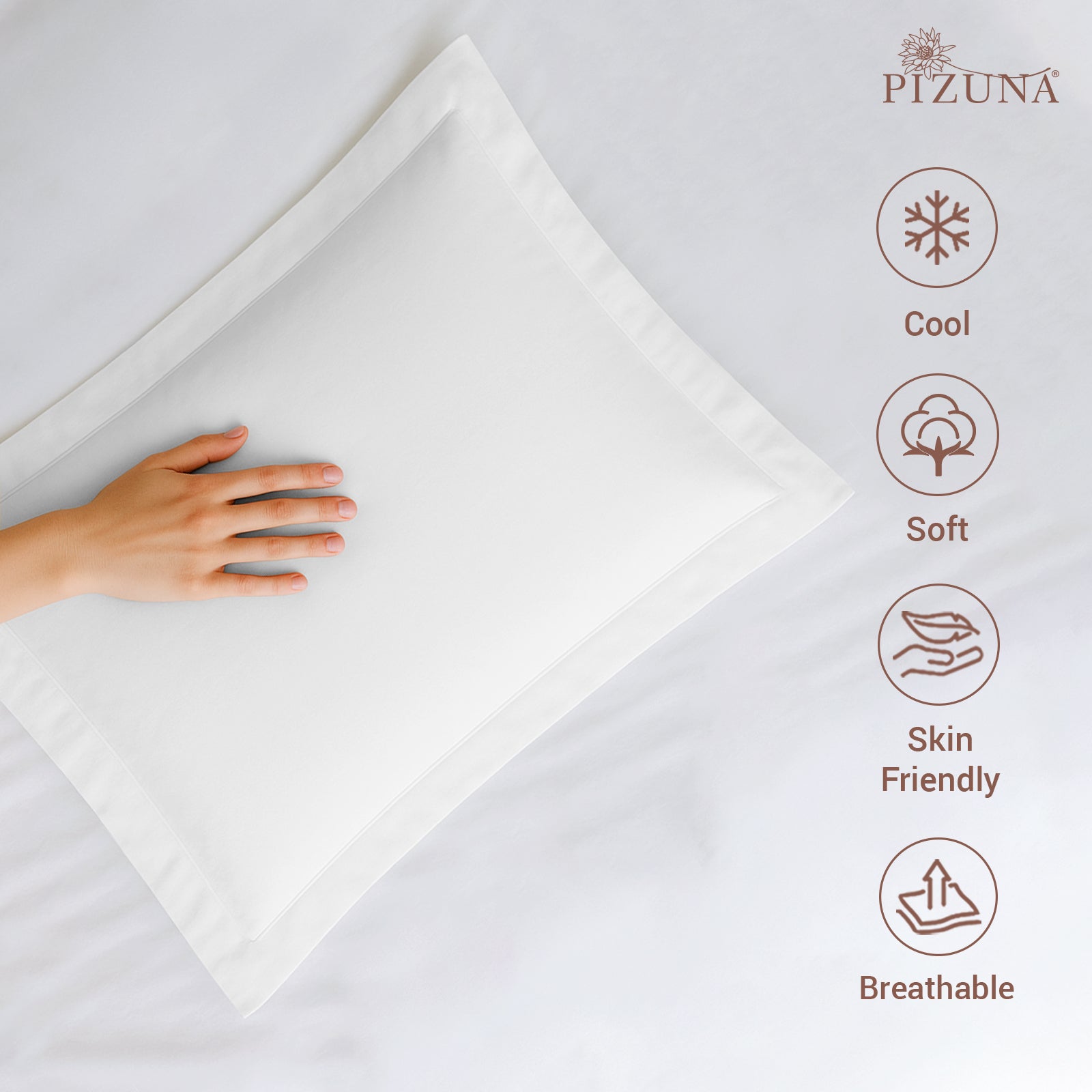 Pizuna 400 Thread Count 100% Natural Cotton Pillow Covers