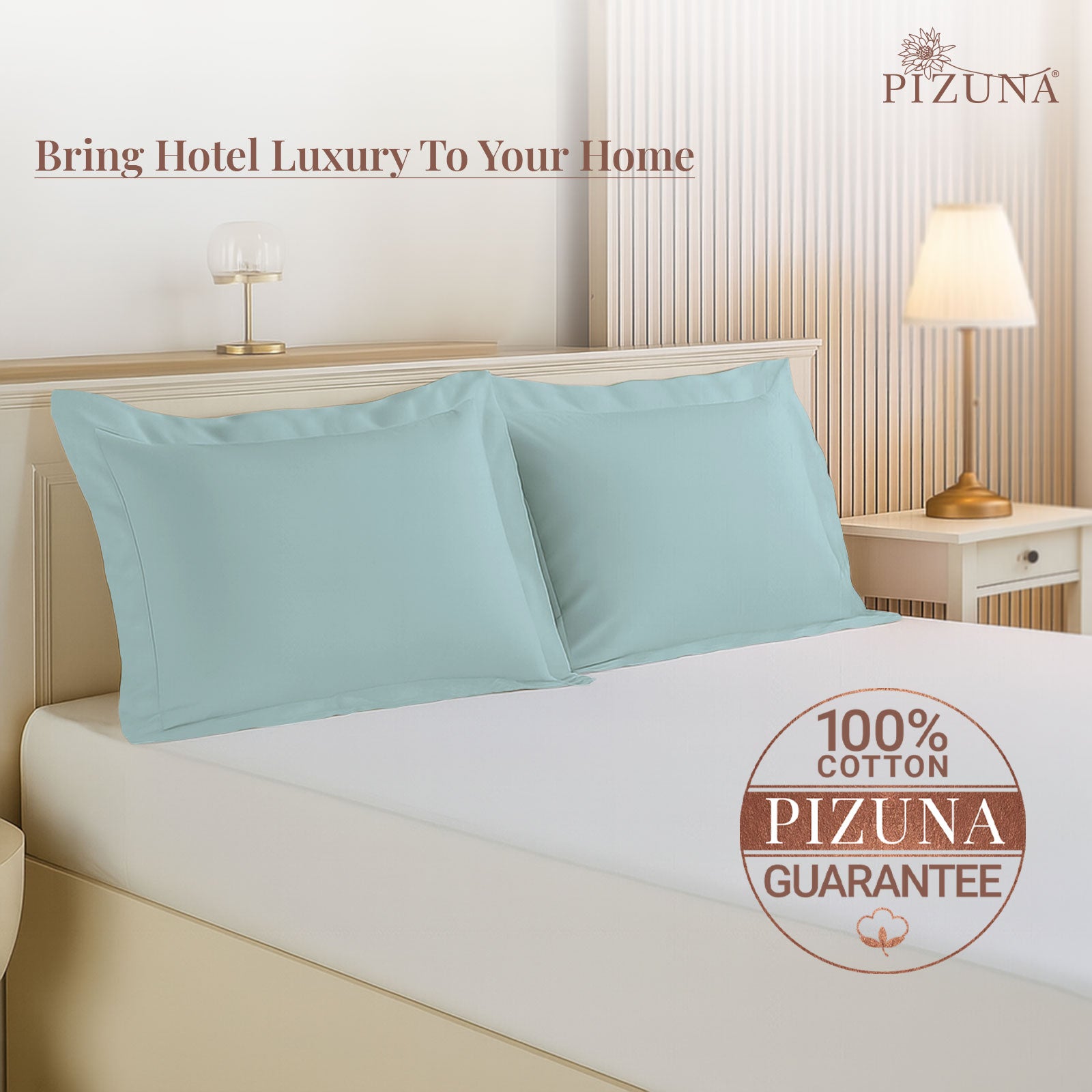 Pizuna 400 Thread Count 100% Natural Cotton Pillow Covers