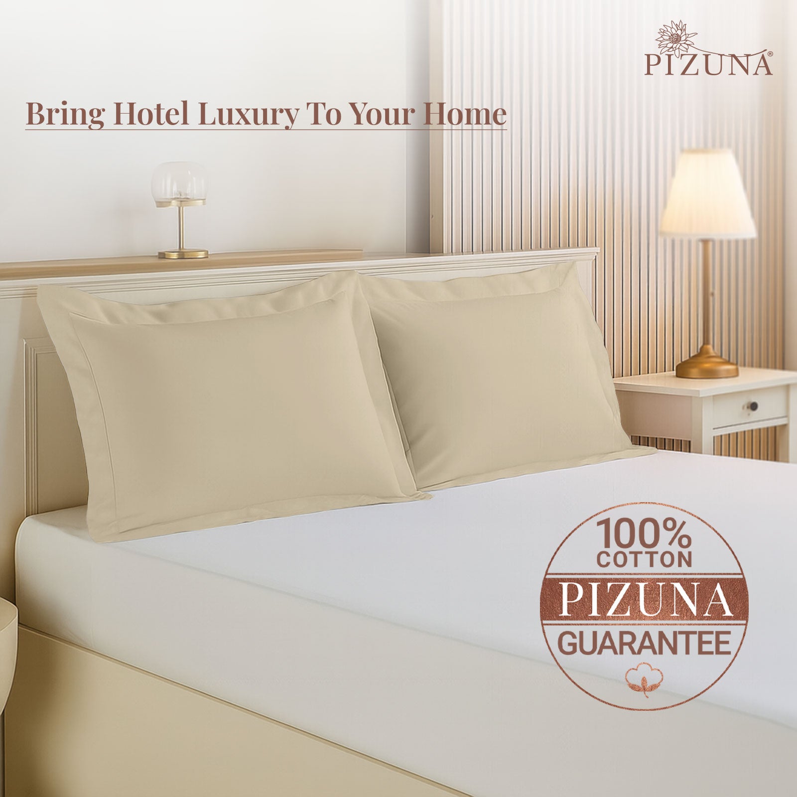 Pizuna 400 Thread Count 100% Natural Cotton Pillow Covers