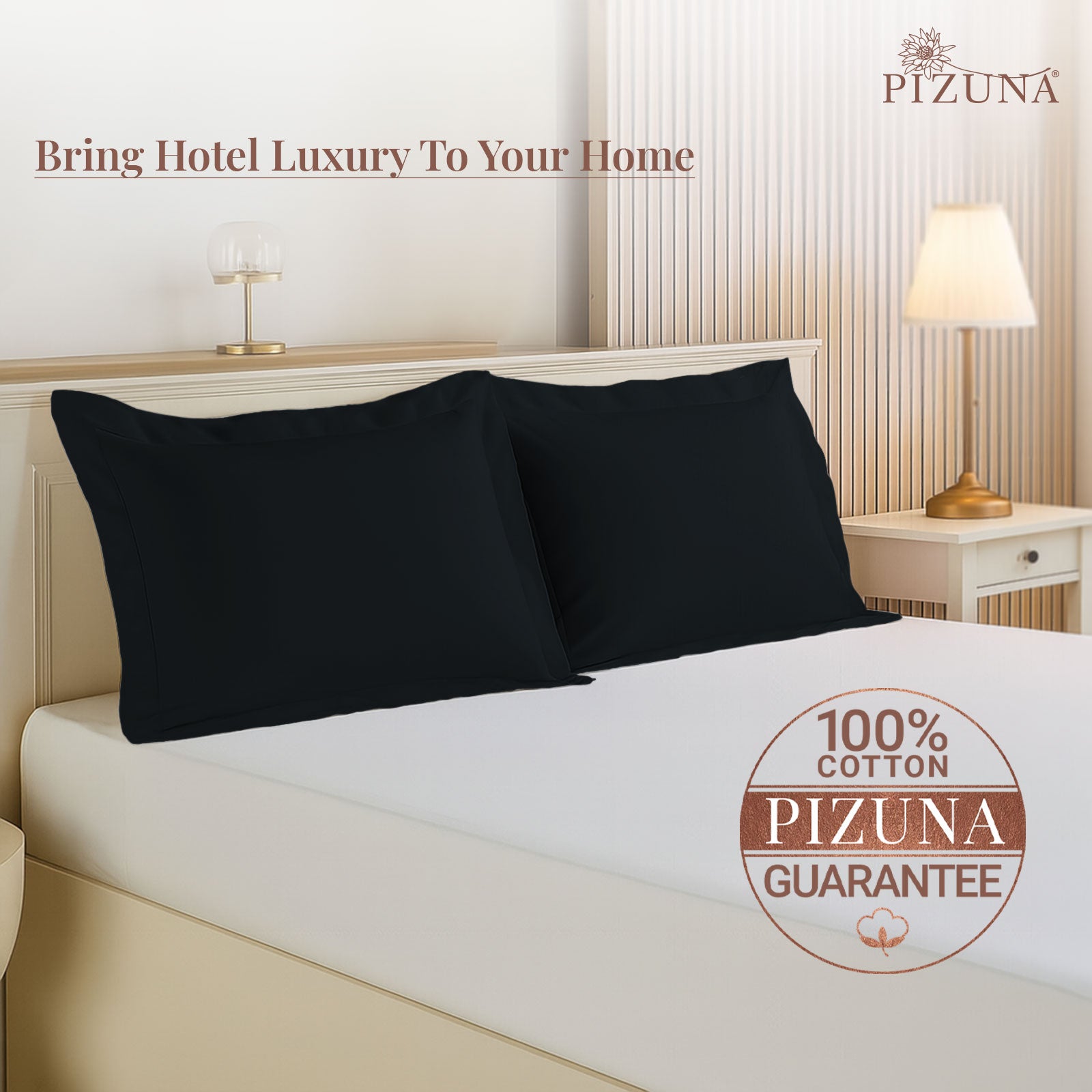 Pizuna 400 Thread Count 100% Natural Cotton Pillow Covers