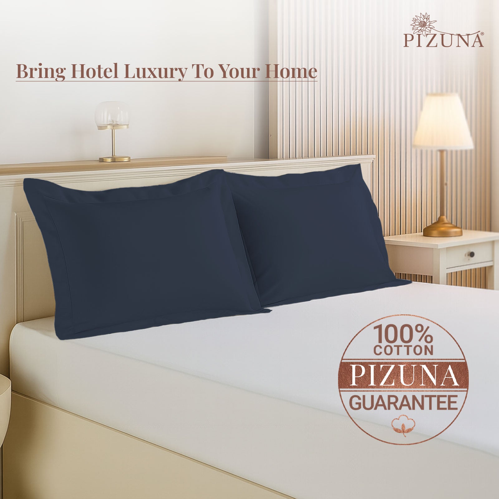 Pizuna 400 Thread Count 100% Natural Cotton Pillow Covers