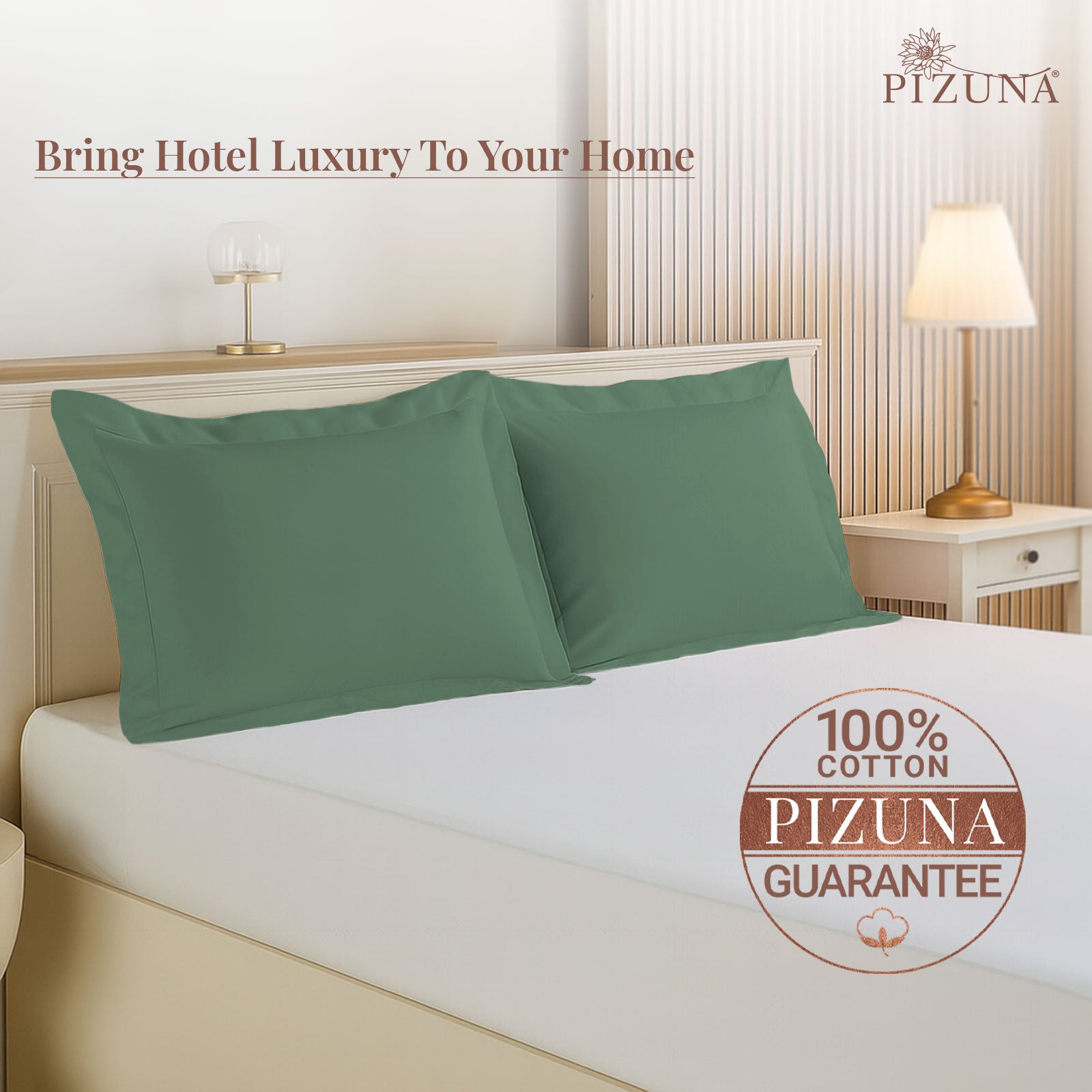 Pizuna 400 Thread Count 100% Natural Cotton Pillow Covers