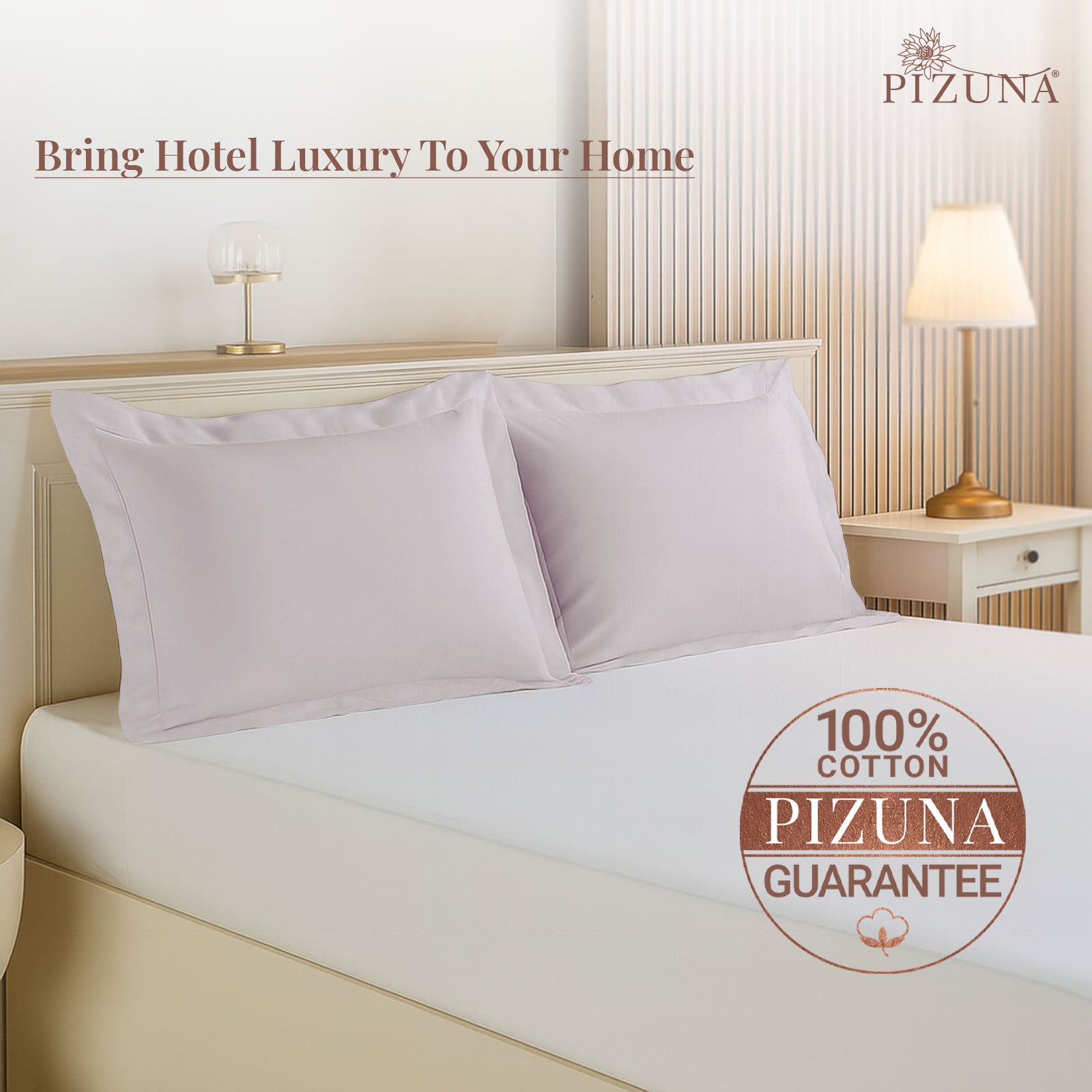 Pizuna 400 Thread Count 100% Natural Cotton Pillow Covers