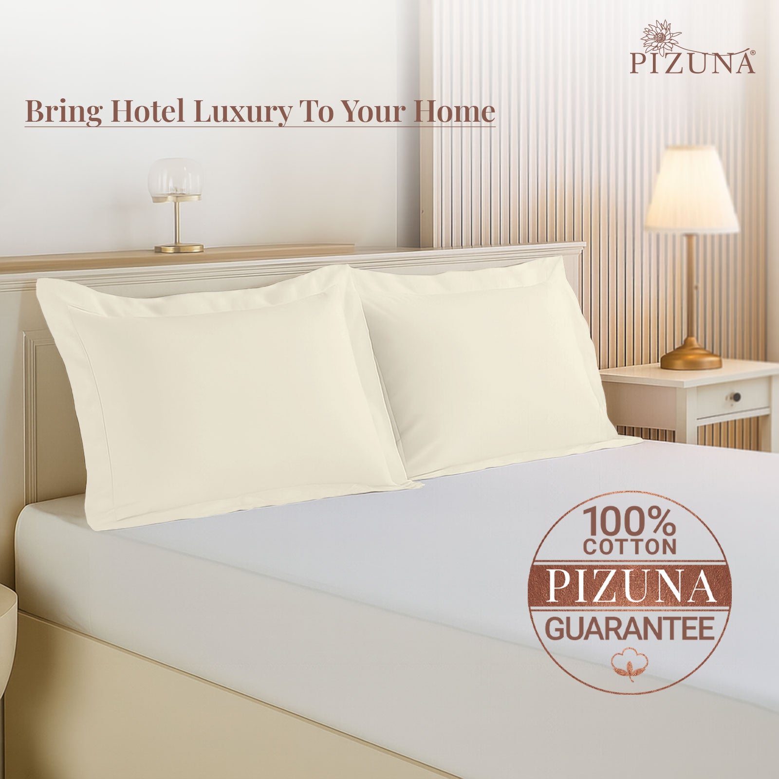 Pizuna 400 Thread Count 100% Natural Cotton Pillow Covers