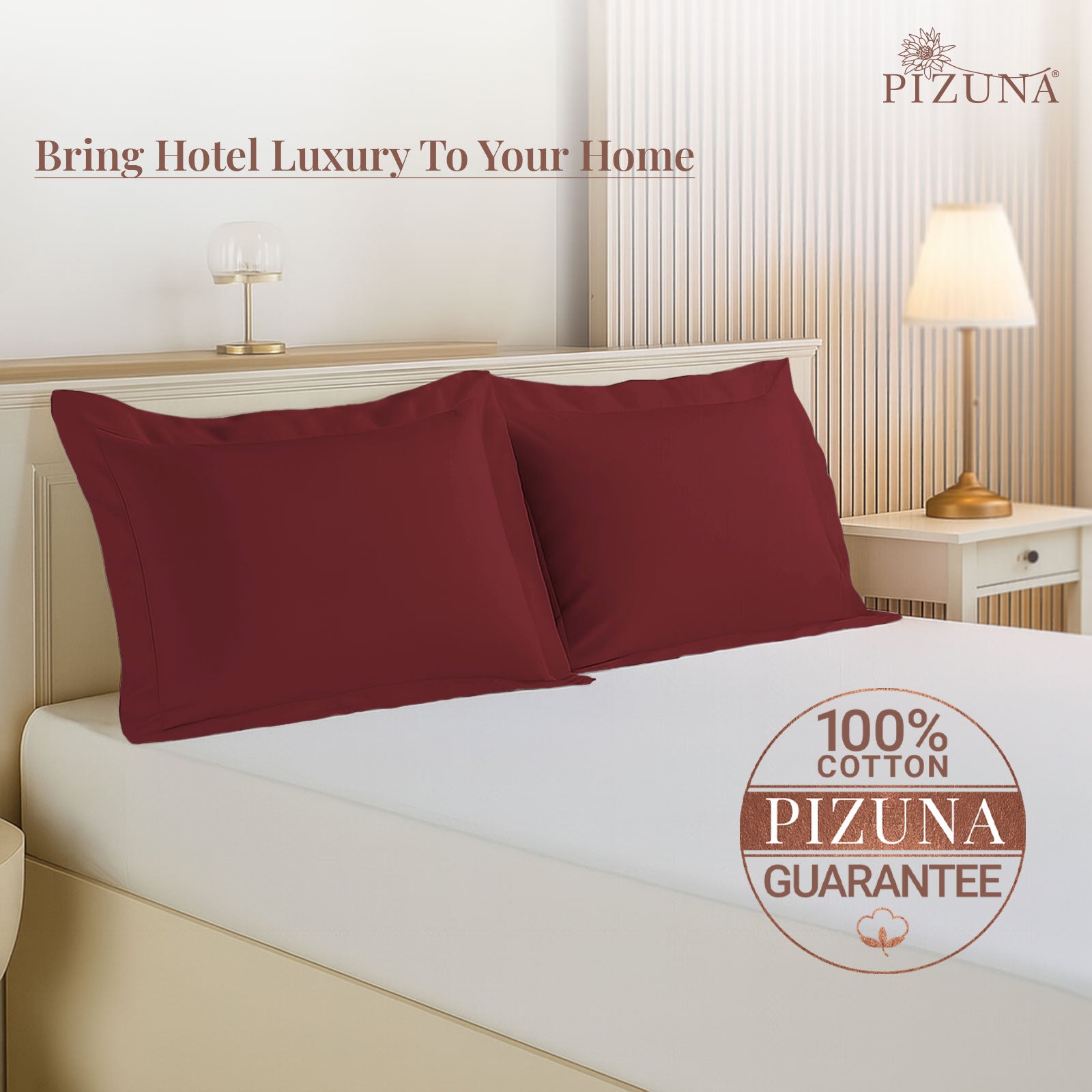 Pizuna 400 Thread Count 100% Natural Cotton Pillow Covers