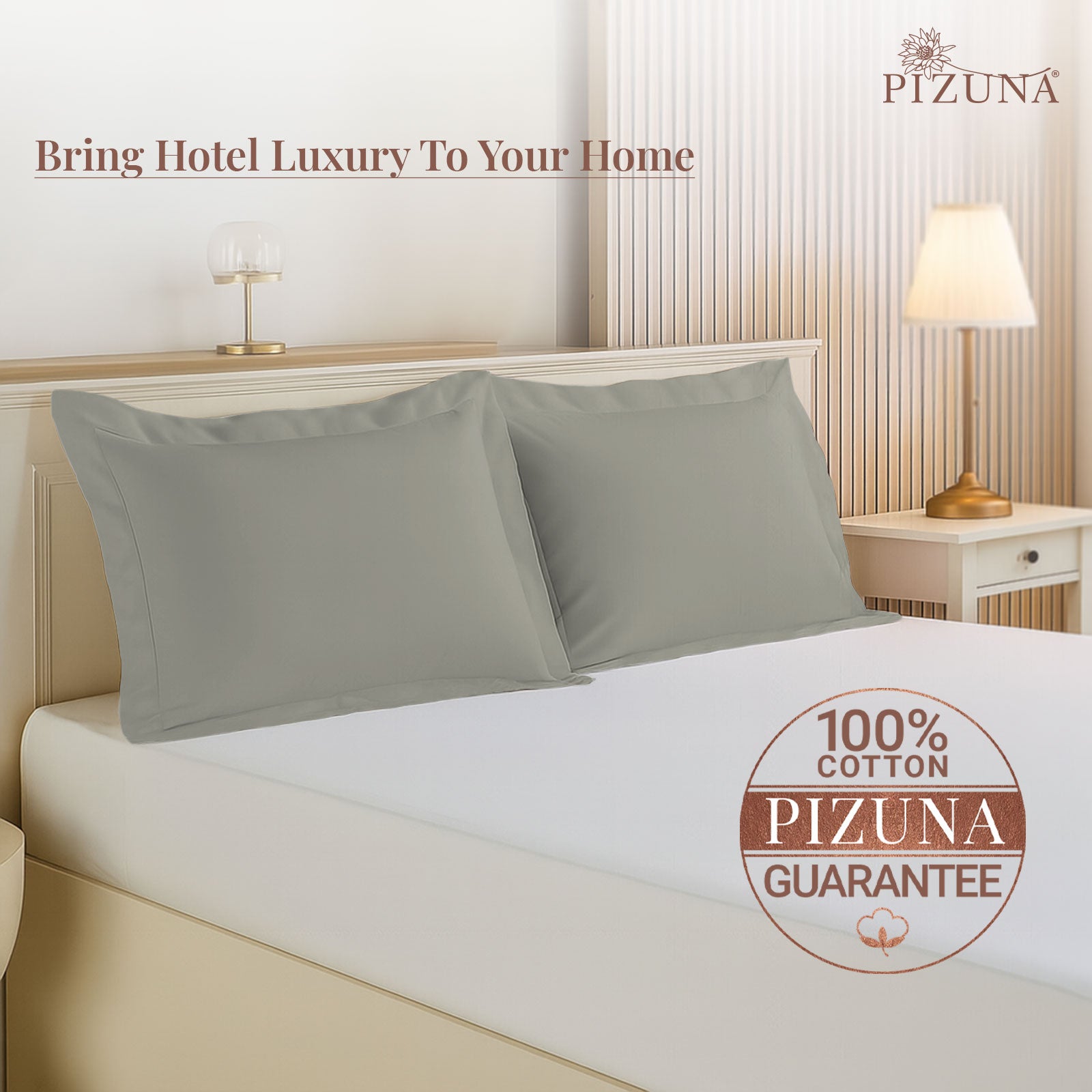 Pizuna 400 Thread Count 100% Natural Cotton Pillow Covers