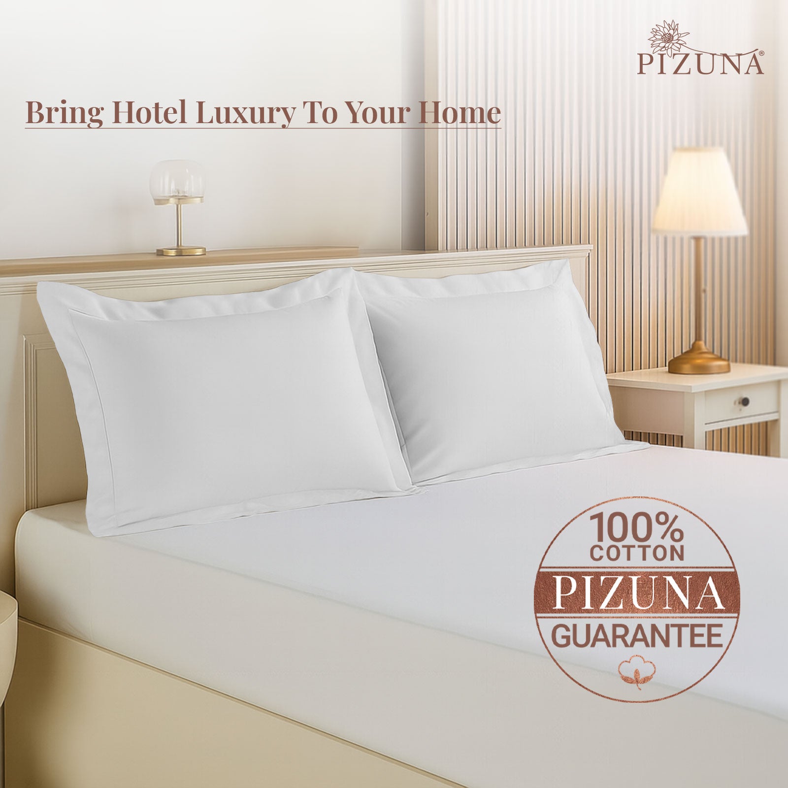 Pizuna 400 Thread Count 100% Natural Cotton Pillow Covers